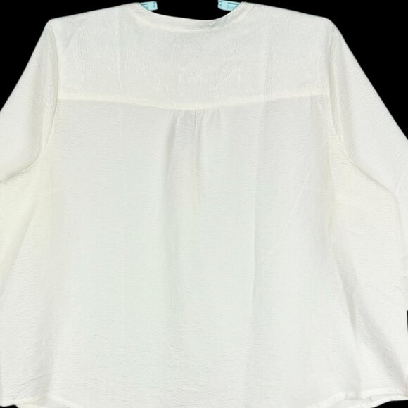 Liz Claiborne Women's Pullover 3/4 Sleeve Cream Blouse Plus Size 3X NWT - Picture 4 of 12
